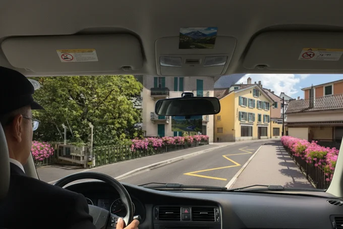 service taxi dans les rues de montreux